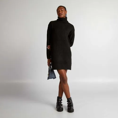 robe pull en maille épaisse noir
