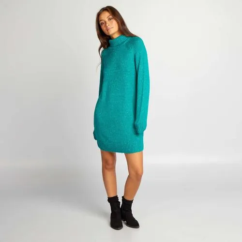 robe pull courte en maille vert