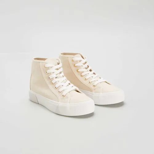 baskets hautes en toile blanc baskets hautes en toile blanc