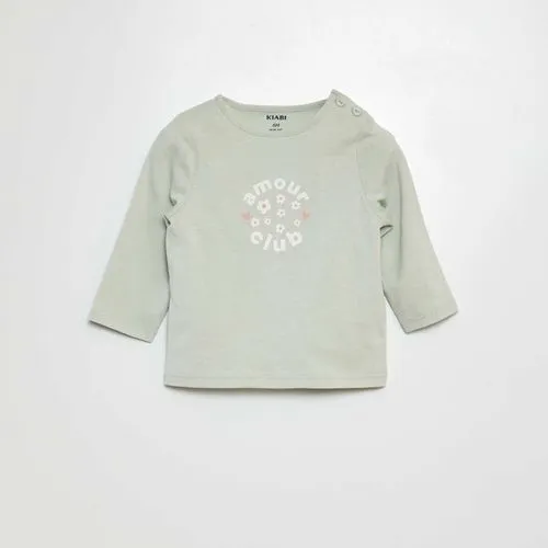 t-shirt manches longues imprimé vert eau t-shirt manches longues imprimé vert eau