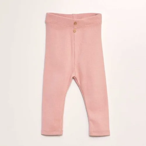 legging uni en maille côtelée rose legging uni en maille côtelée rose