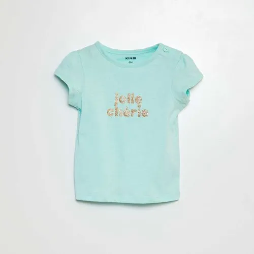t-shirt imprimé en coton bleu t-shirt imprimé en coton bleu