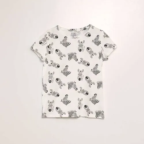 t-shirt en maille jersey imprimé beige t-shirt en maille jersey imprimé beige