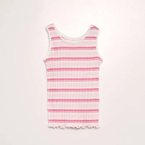 débardeur côtelé à rayures rose débardeur côtelé à rayures rose