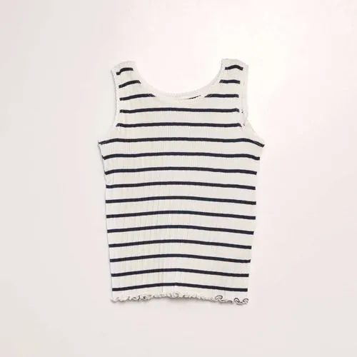 débardeur côtelé à rayures blanc/marine débardeur côtelé à rayures blanc/marine
