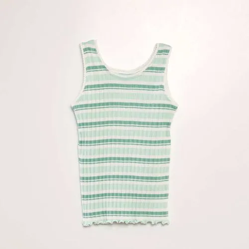 débardeur côtelé à rayures vert débardeur côtelé à rayures vert