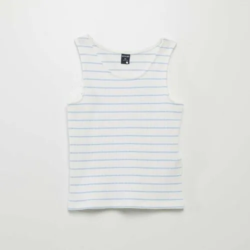 débardeur côtelé blanc/bleu débardeur côtelé blanc/bleu