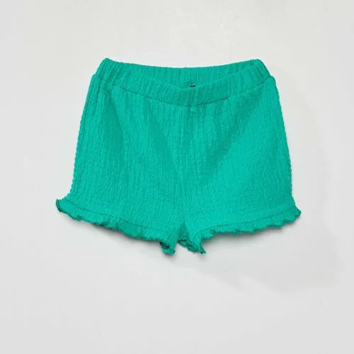 short en maille smockée vert short en maille smockée vert
