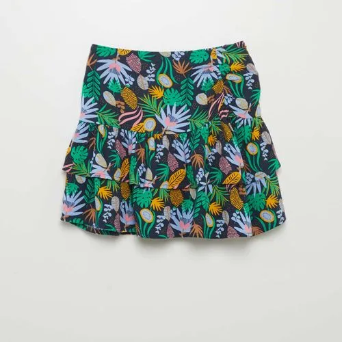 jupe imprimée volantée bleu jupe imprimée volantée bleu