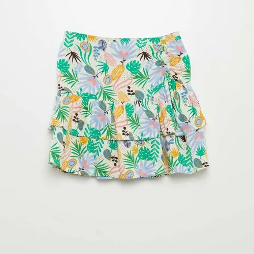 jupe imprimée volantée blanc jupe imprimée volantée blanc