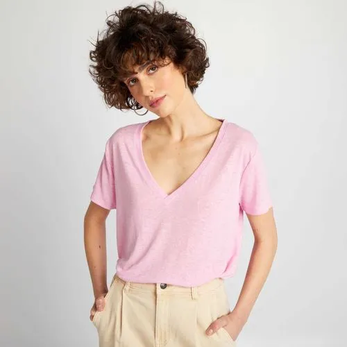 t-shirt basique manches courtes violet t-shirt basique manches courtes violet