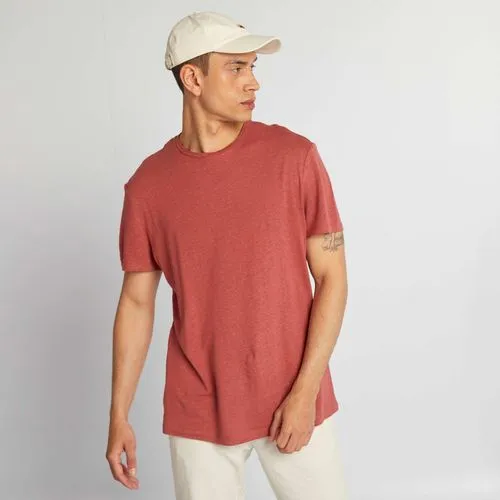 t-shirt en lin mélangé brique t-shirt en lin mélangé brique