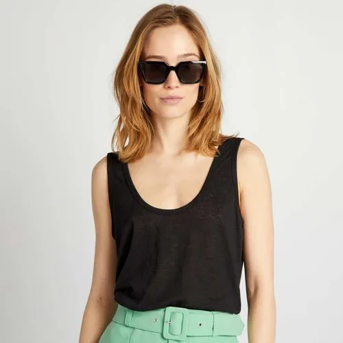 débardeur léger en lin noir débardeur léger en lin noir