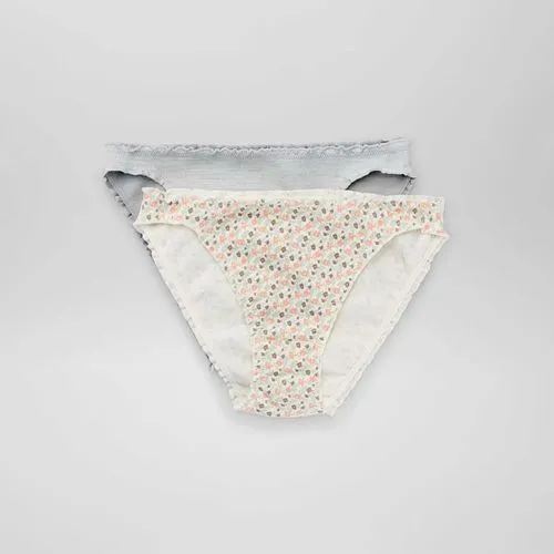 lot de 2 culottes forme bloomer gris/blanc lot de 2 culottes forme bloomer gris/blanc