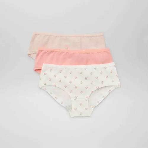 lot de 3 shorties fleuris blanc/rose lot de 3 shorties fleuris blanc/rose