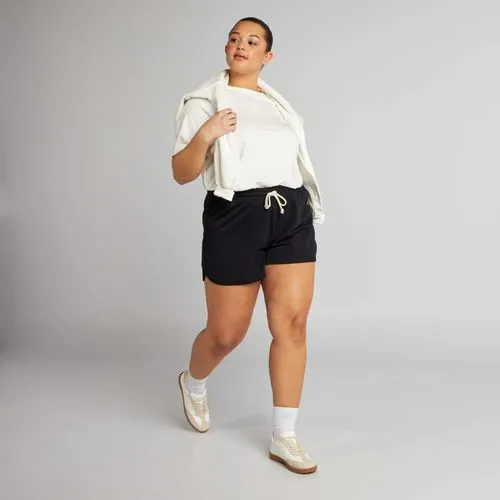 short de sport chiné en french terry noir short de sport chiné en french terry noir