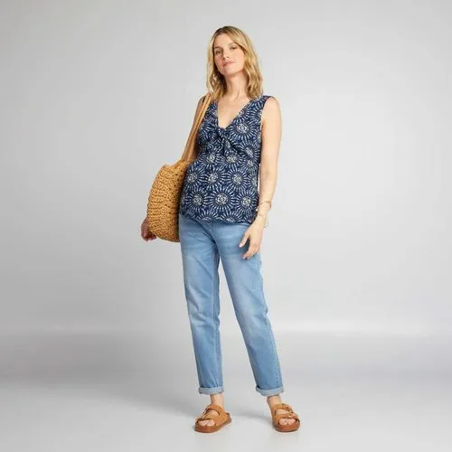 blouse grossesse avec imprimé bleu blouse grossesse avec imprimé bleu