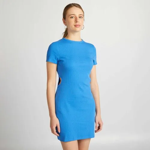 robe fourreau en maille côtelée avec fentes bleu robe fourreau en maille côtelée avec fentes bleu