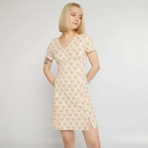 robe courte à col v beige robe courte à col v beige