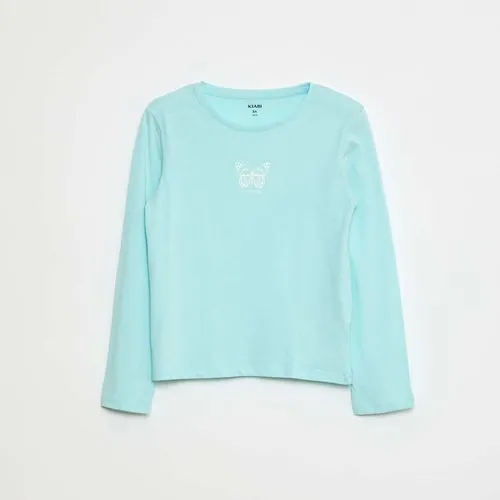 t-shirt imprimé bleu turquoise