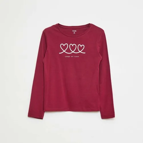 t-shirt imprimé bordeaux