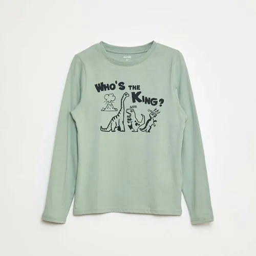 t-shirt imprimé fantaisie à manches longues vert t-shirt imprimé fantaisie à manches longues vert