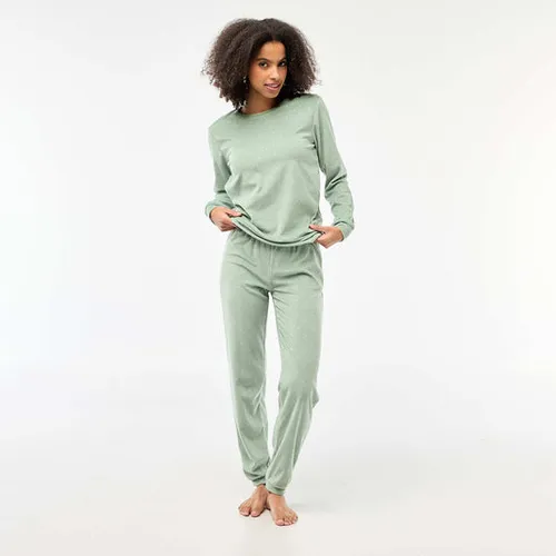 ensemble pyjama long polaire t-shirt + pantalon -  2 pièces bleu