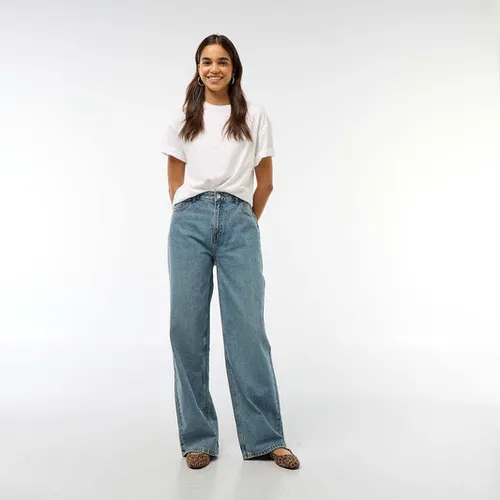 pantalon baggy taille basse bleu