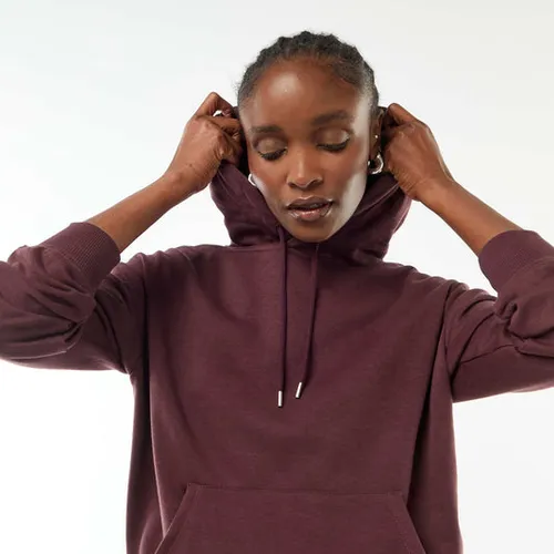 sweat à capuche uni en coton violet