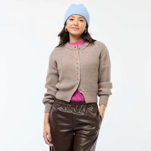 gilet boutonné maille épaisse taupe gilet boutonné maille épaisse taupe