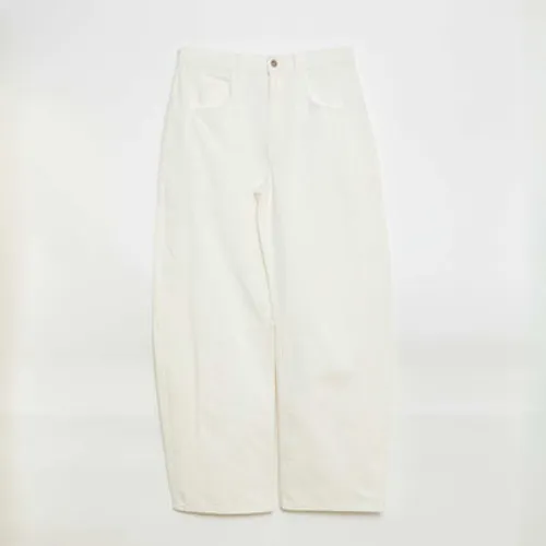 pantalon denim coupe ballon beige