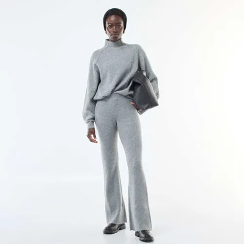 legging côtelée en matière douce gris