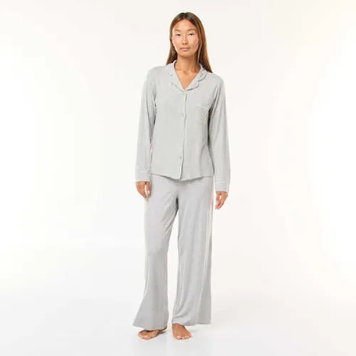 pyjama long 2 pièces chemise + pantalon - 2 pièces gris