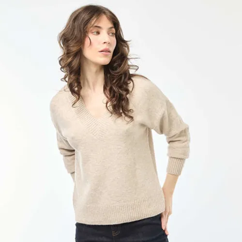 pull col v uni beige pull col v uni beige