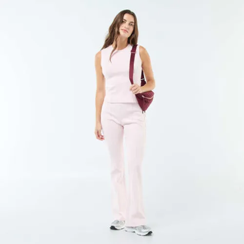 pantalon coupe flare en molleton léger rose
