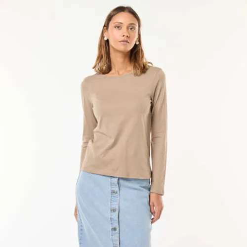 t-shirt en jersey à manches longues taupe