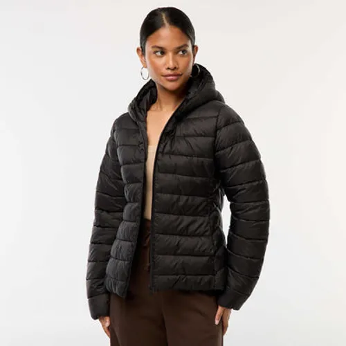 doudoune légère à capuche unie noir