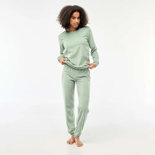 ensemble pyjama long polaire t-shirt + pantalon -  2 pièces bleu