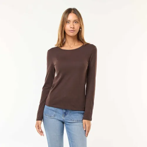 t-shirt en jersey à manches longues marron