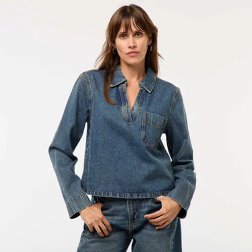 blouse droite en denim denim blouse droite en denim denim