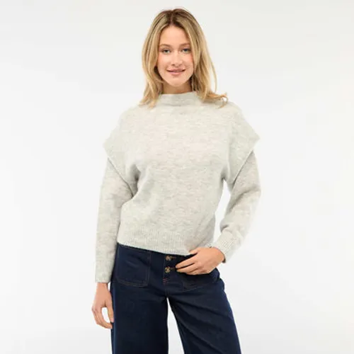 pull chaud à col montant gris