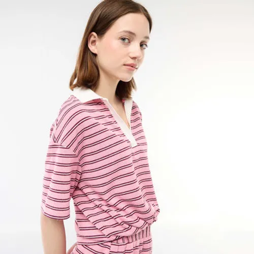 tee-shirt polo large en éponge rose