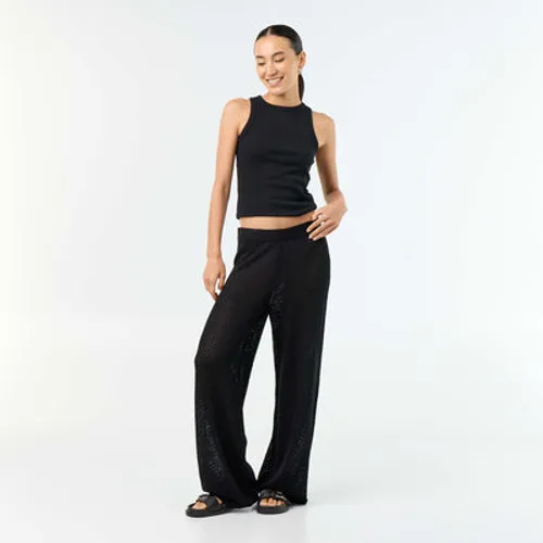 pantalon de plage en maille crochet noir