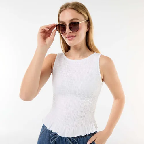 t-shirt sans manches stretch blanc