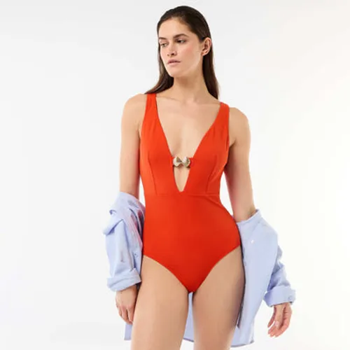 maillot de bain 1 pièce avec bijou coquillage orange