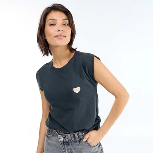 t-shirt en jersey sans manches noir t-shirt en jersey sans manches noir