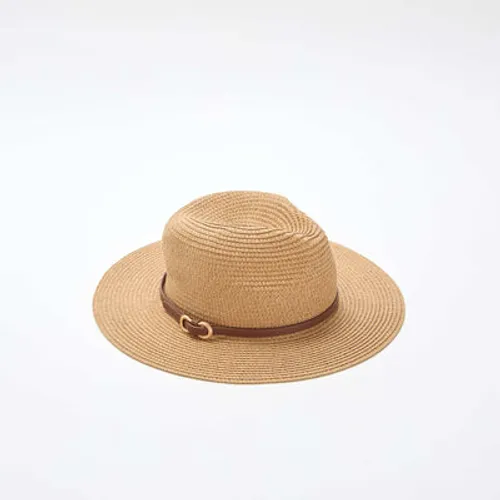 chapeau de paille forme panama beige