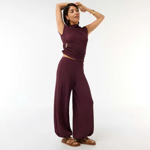 pantalon balloon en maille crinkle violet