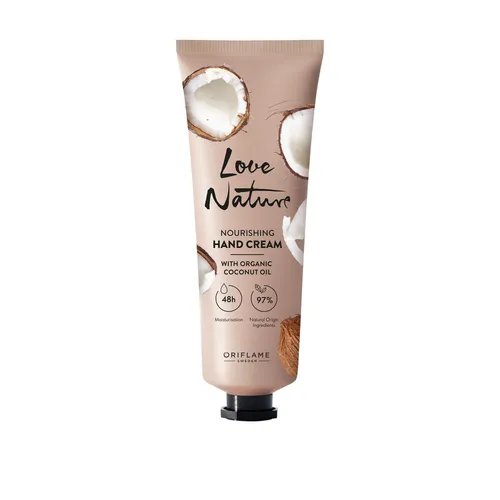 Crème Nourrissante pour les Mains à l'Huile Naturelle de Noix de Coco Love Nature